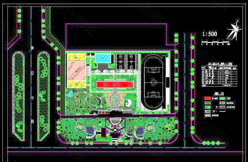 校园绿化规划图纸