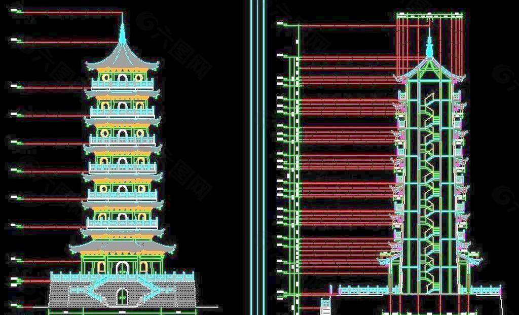 七层塔施工图