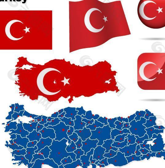 土耳其国家版图矢量图2