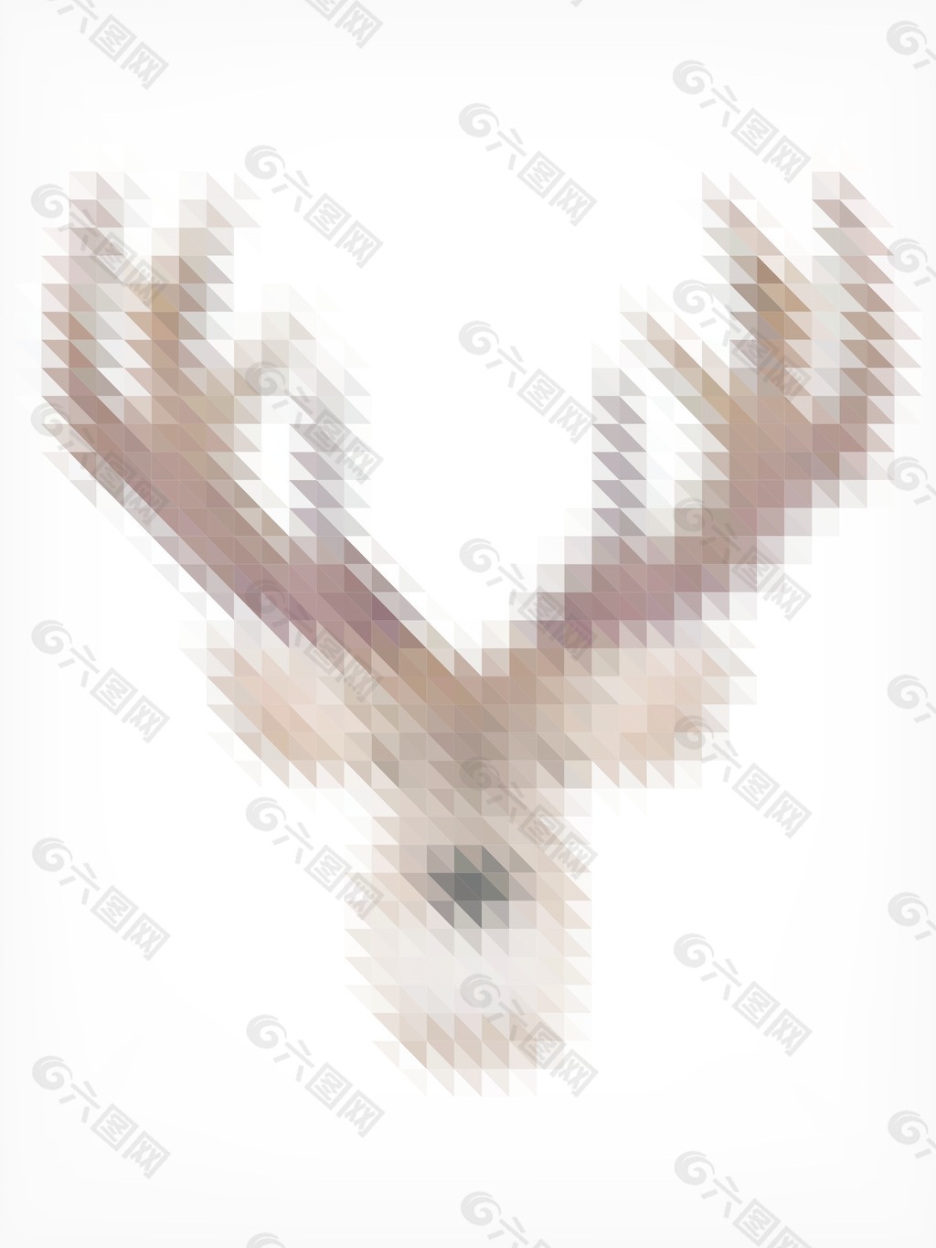 鹿的肖像由小三角形