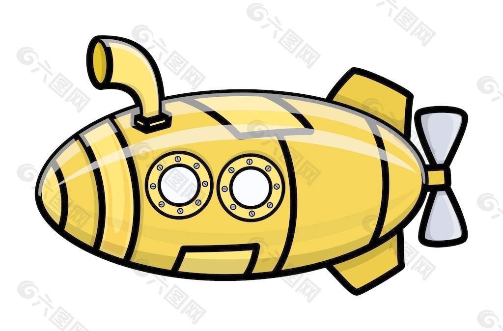 卡通矢量潜艇