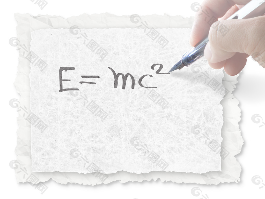 E＝mc2在纸上手绘图