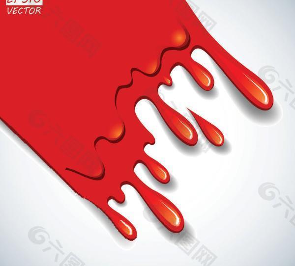 卡通红色滴血矢量图3