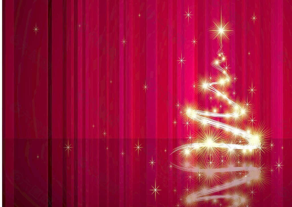 圣诞树装饰花哨闪亮的名片模板矢量