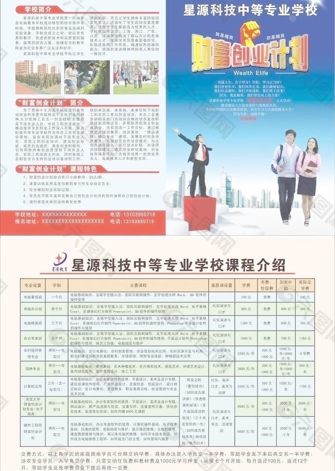 财富创业计划源图宣传单页