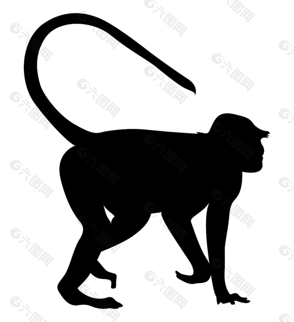 猴动物剪影平面广告素材免费下载(图片编号:2086849)
