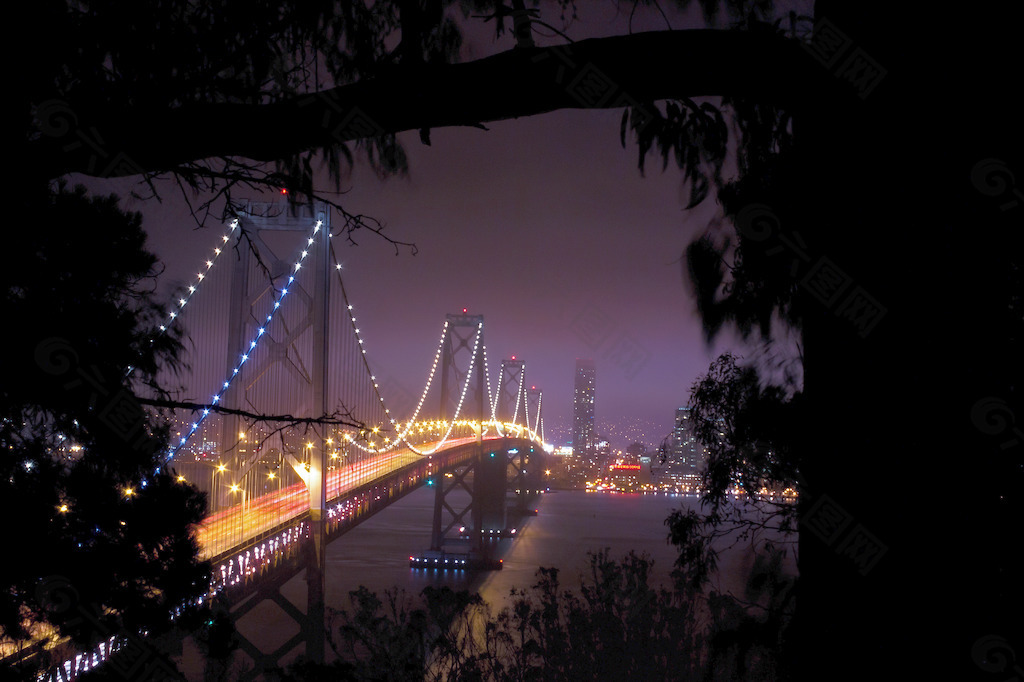晚上背景桥