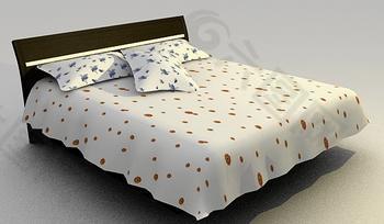 小碎花的床3D模型