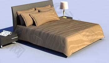 复古深色的床3D模型