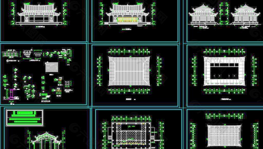 道家仿古建筑大殿建施图