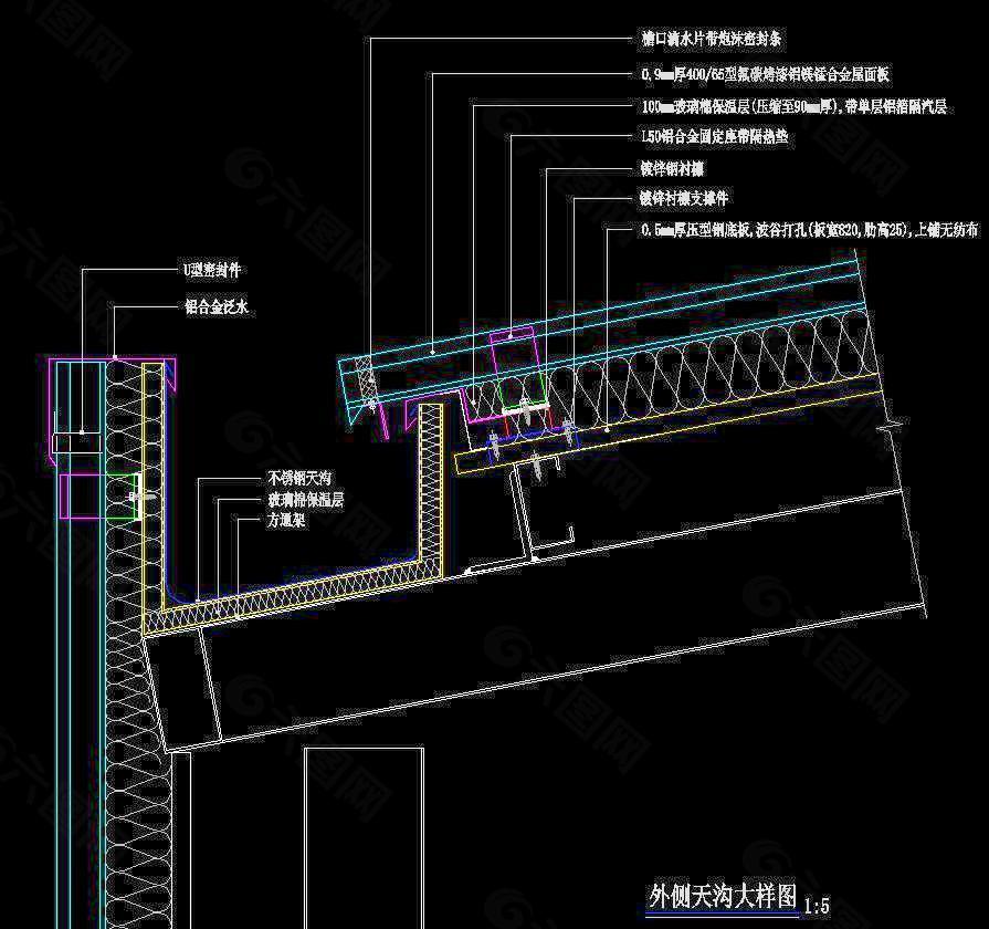 奥运摔跤馆 外侧天沟大样