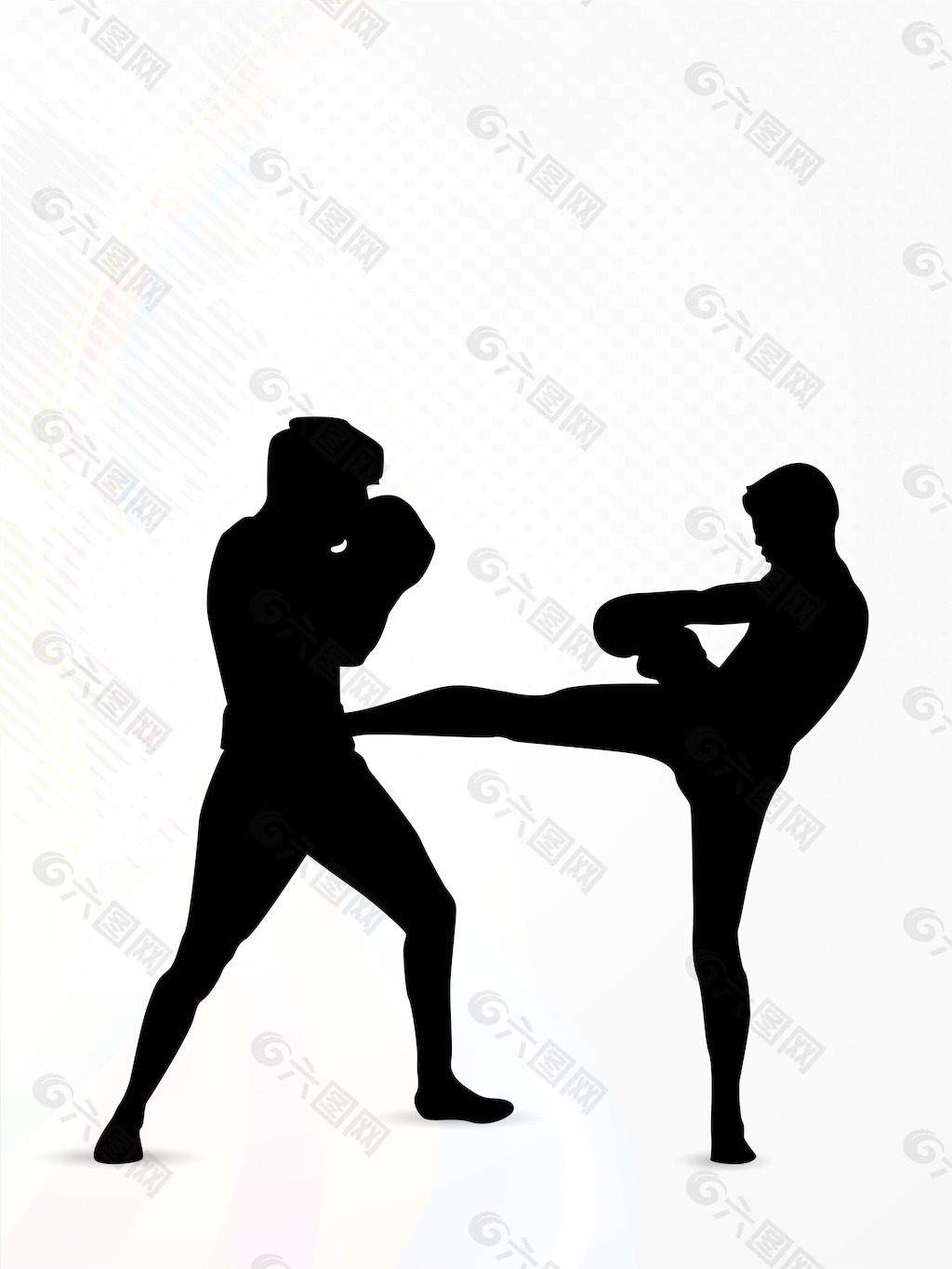 在拳击上抽象蹩脚的背景的拳击手的剪影背景素材免费下载(图片编号