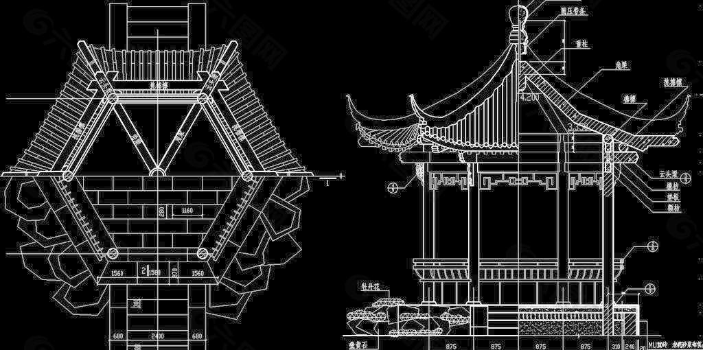 园林仿古建筑亭