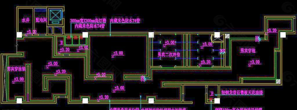 五层男宾桑拿区天花图