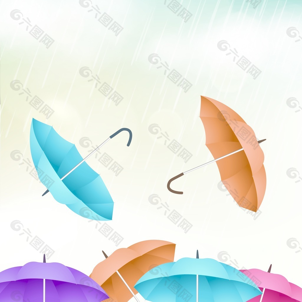 摘要背景与雨季 雨伞