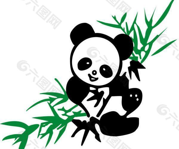 卡通熊猫国宝矢量图