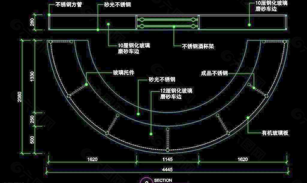 CAD之吧台收银台服务台设计