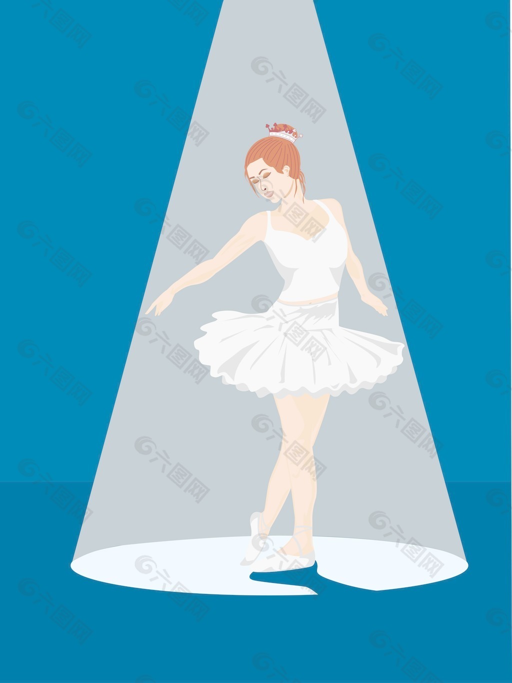 在漂亮的白色连衣裙跳舞的女孩