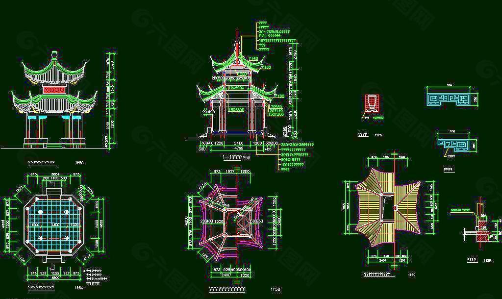 古建筑八角亭01