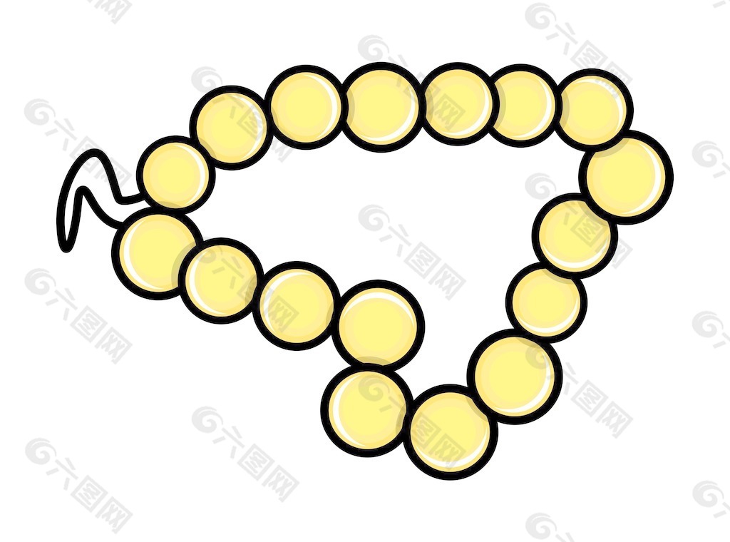 串珠项链-卡通矢量图
