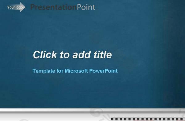 蓝色黑板背景PPT模板
