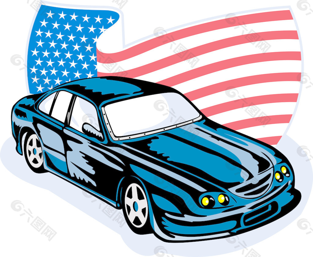 美国的福特GT肌肉车的标志