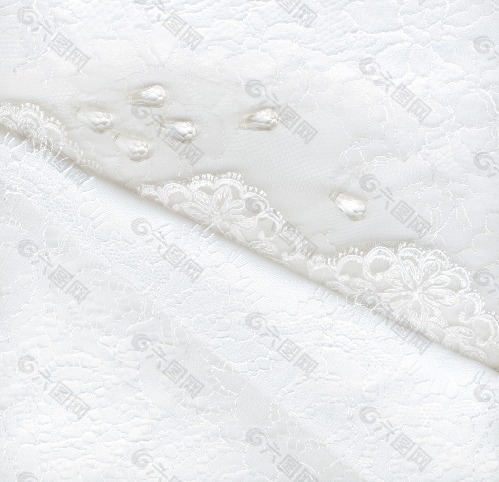 纺织品白色婚纱背景