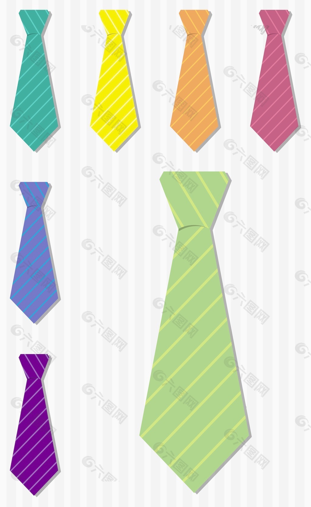 明亮的条纹的真丝领带贴纸矢量格式