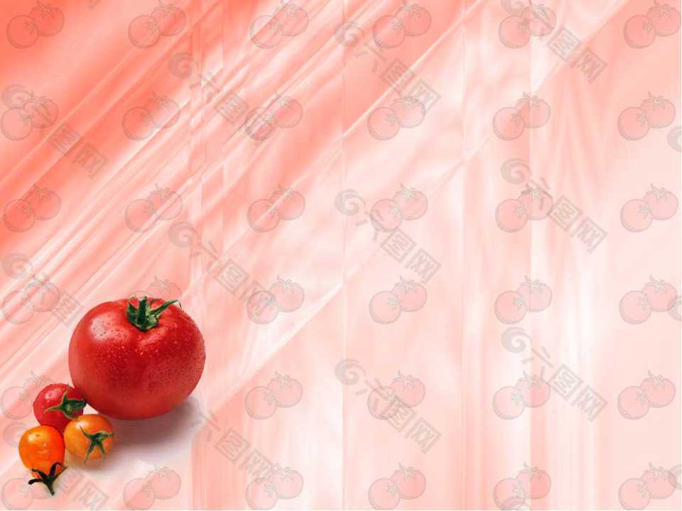 西红柿主题背景红色PPT模板