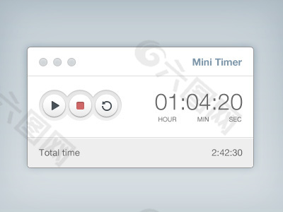 迷你计时器界面PSD素材
