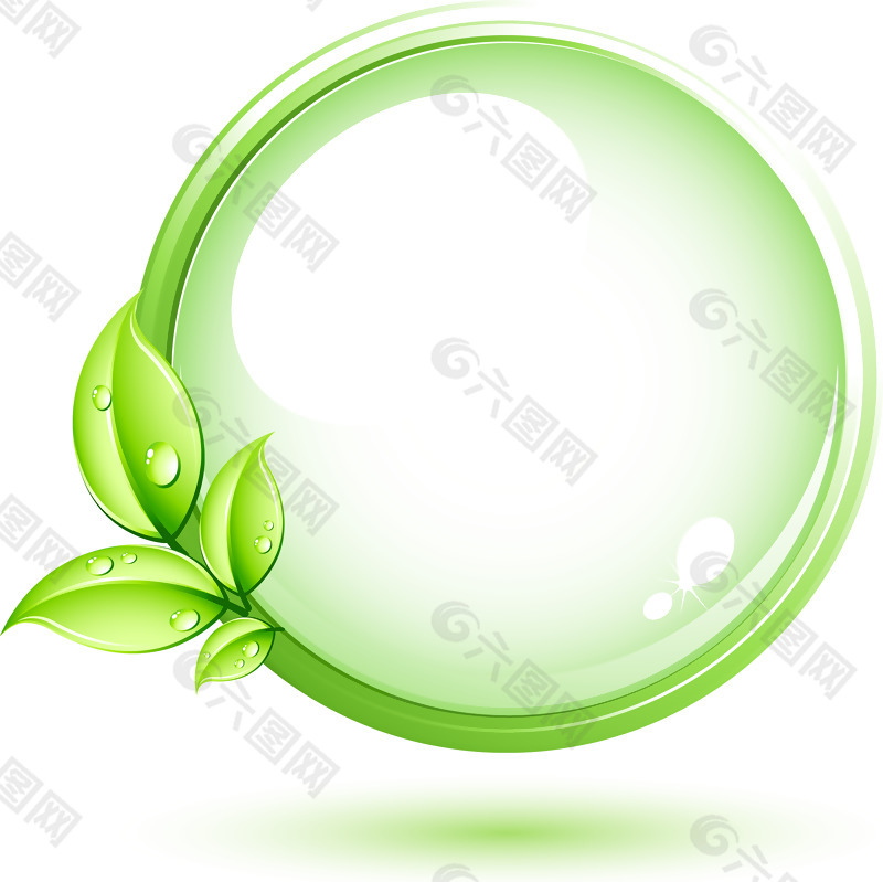 绿色植物和圆