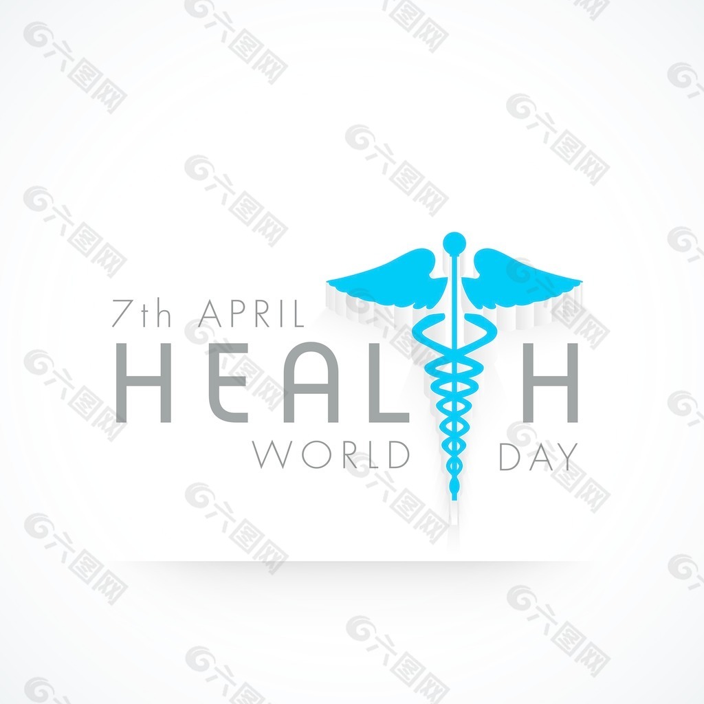 摘要世界卫生日的概念与医学符号和灰色背景时尚文本