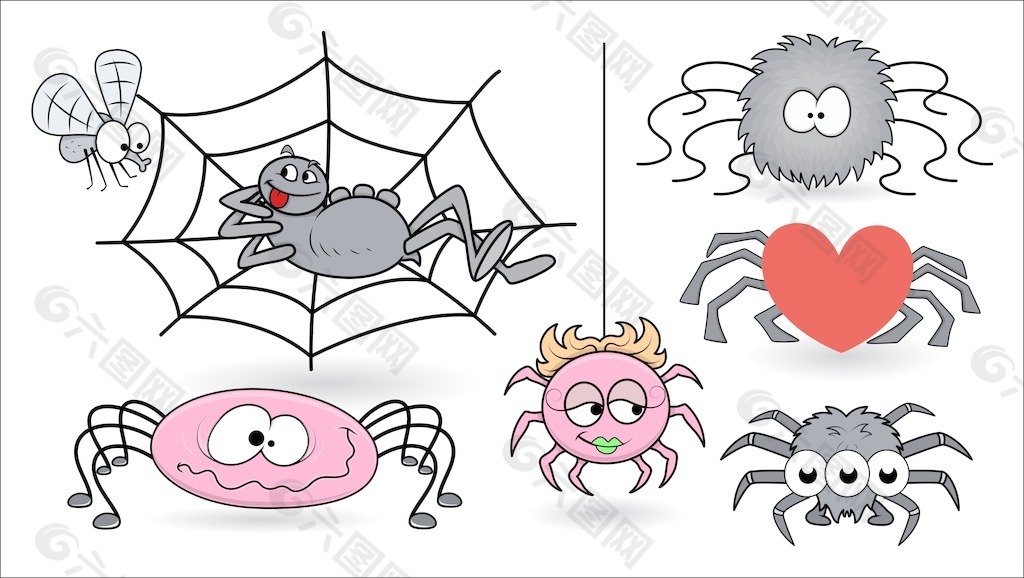集卡通矢量蜘蛛