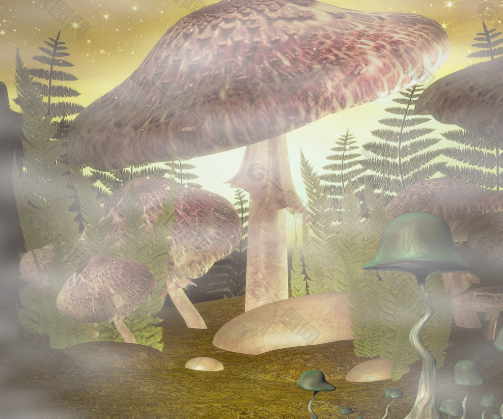 神奇蘑菇背景