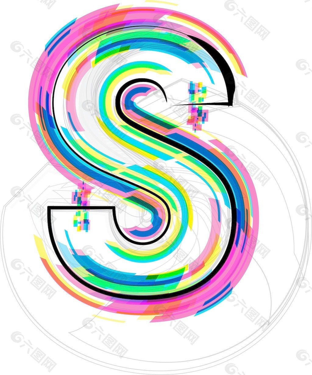 插图插画矢量字体的字母S