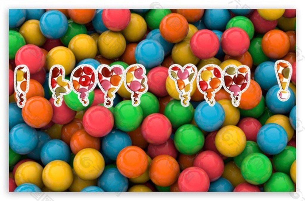 糖果的love气球艺术字