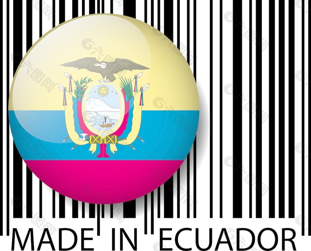 厄瓜多尔条码矢量图解