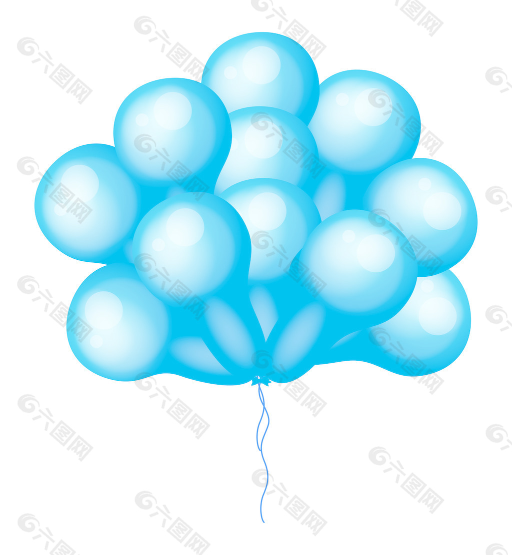 蓝色的气球束