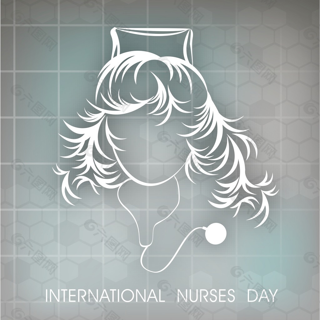 国际护士节的概念 一个护士的插图