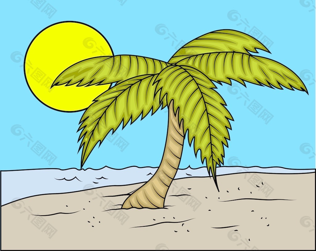 棕榈树在沙滩