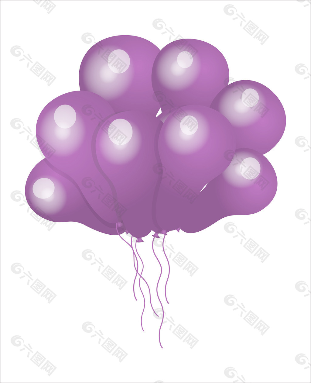 紫色的气球束
