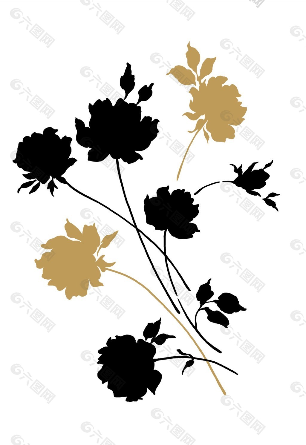 黑色花