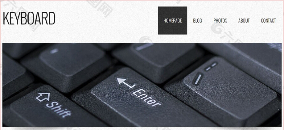 黑白键盘日志网页模板