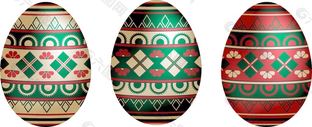 俄罗斯风格的复活节彩蛋的矢量格式