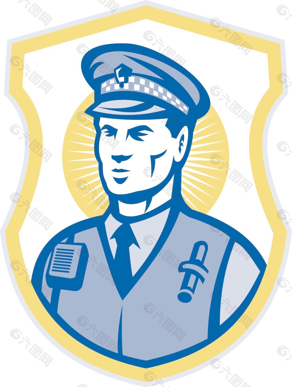保安警察官盾平面广告素材免费下载 图片编号 六图网