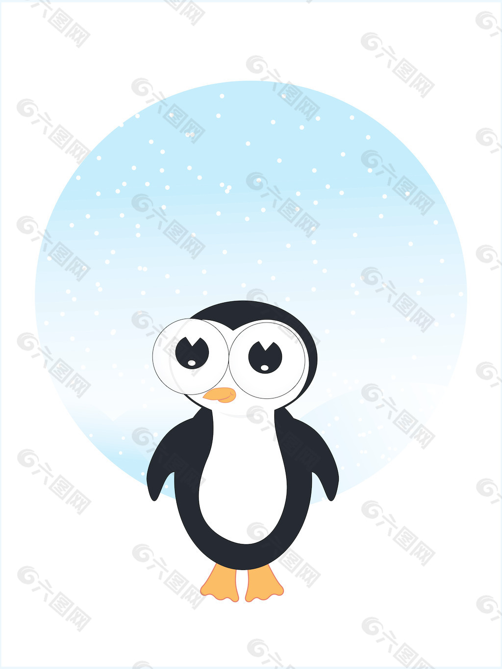 插图的小企鹅