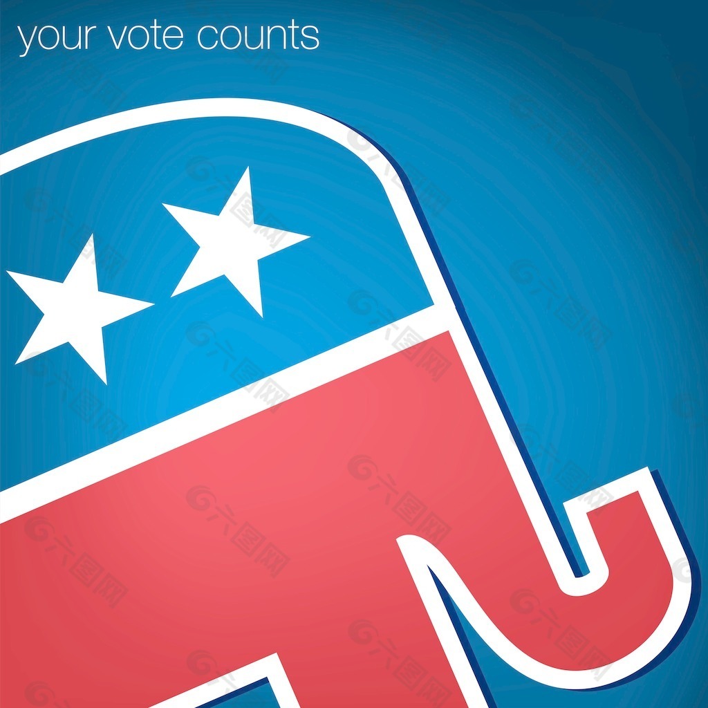 您的投票选举共和党美国卡/海报矢量格式