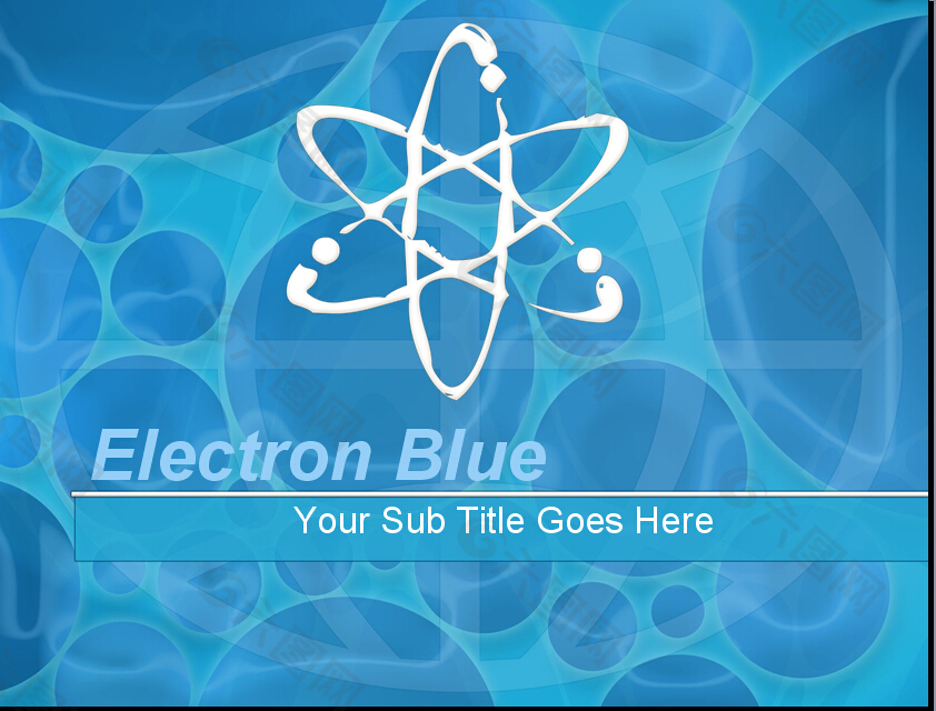 电子蓝PPT模板