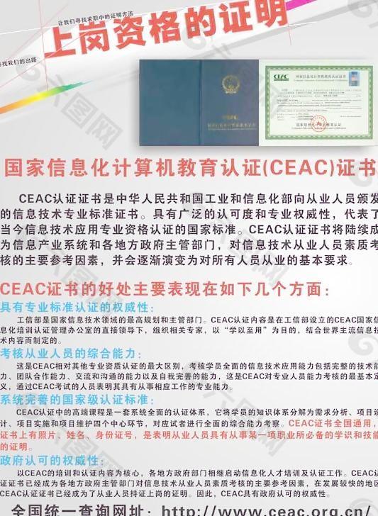 CEAC证书KT板
