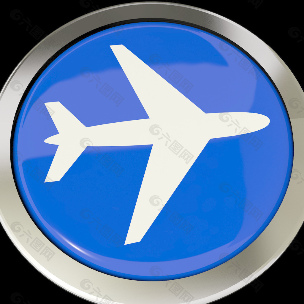 飞机图标或按钮表示旅行或机场